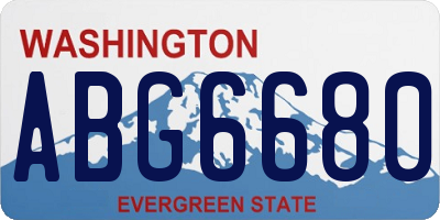 WA license plate ABG6680