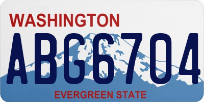 WA license plate ABG6704
