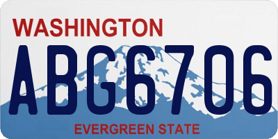 WA license plate ABG6706
