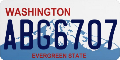 WA license plate ABG6707