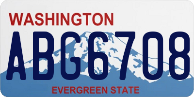 WA license plate ABG6708