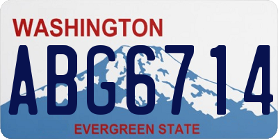 WA license plate ABG6714