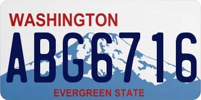 WA license plate ABG6716