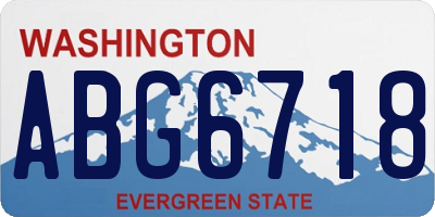 WA license plate ABG6718