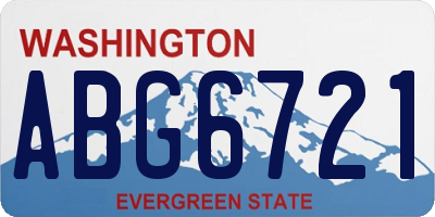 WA license plate ABG6721