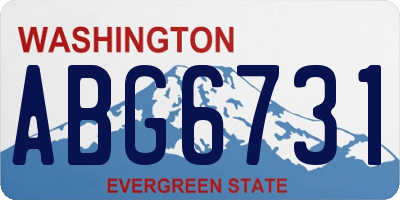 WA license plate ABG6731