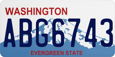 WA license plate ABG6743