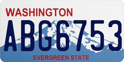 WA license plate ABG6753
