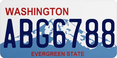 WA license plate ABG6788