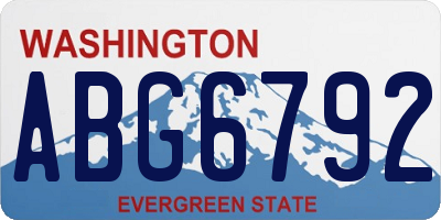WA license plate ABG6792