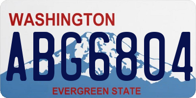 WA license plate ABG6804