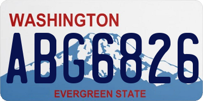 WA license plate ABG6826