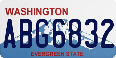 WA license plate ABG6832