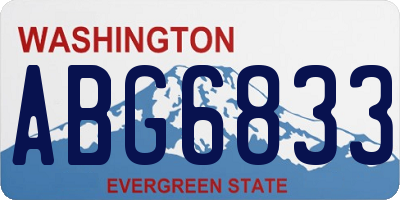 WA license plate ABG6833