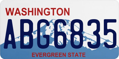 WA license plate ABG6835