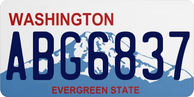 WA license plate ABG6837