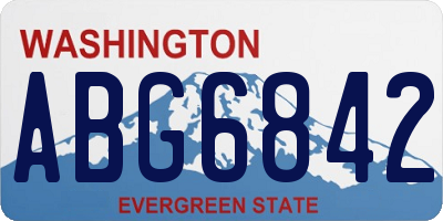 WA license plate ABG6842