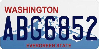WA license plate ABG6852