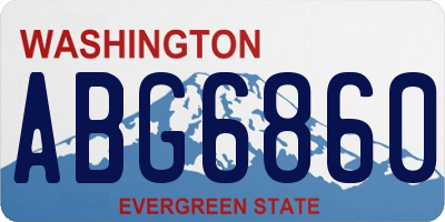 WA license plate ABG6860