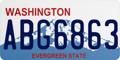 WA license plate ABG6863