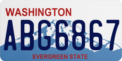 WA license plate ABG6867