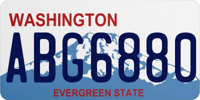 WA license plate ABG6880