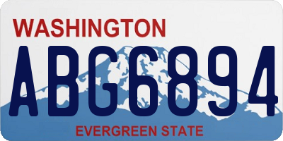 WA license plate ABG6894