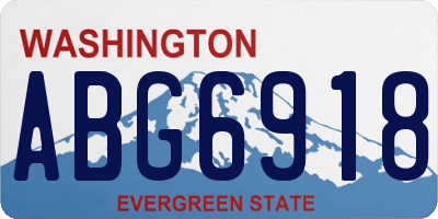WA license plate ABG6918