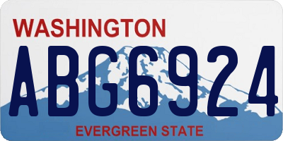 WA license plate ABG6924