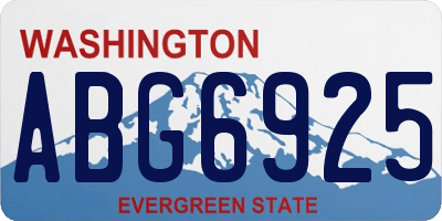 WA license plate ABG6925