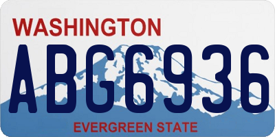 WA license plate ABG6936