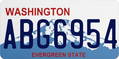 WA license plate ABG6954