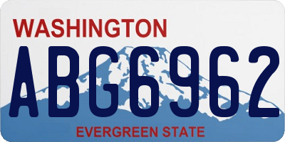 WA license plate ABG6962