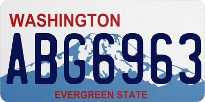 WA license plate ABG6963
