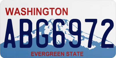 WA license plate ABG6972