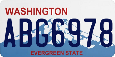WA license plate ABG6978