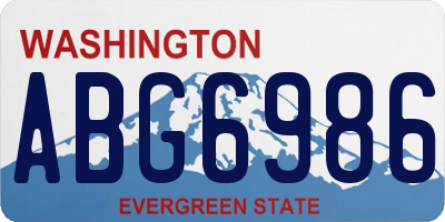 WA license plate ABG6986