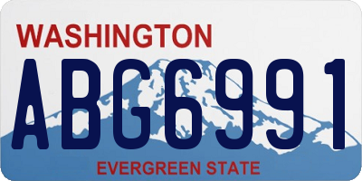WA license plate ABG6991