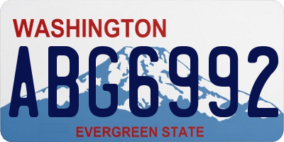 WA license plate ABG6992