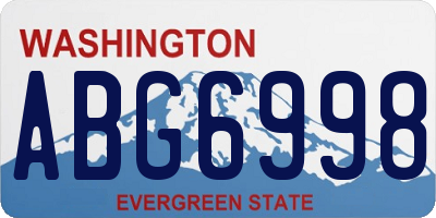 WA license plate ABG6998