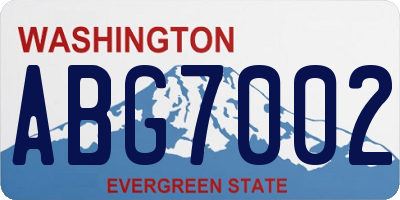 WA license plate ABG7002