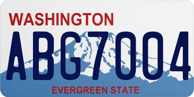 WA license plate ABG7004