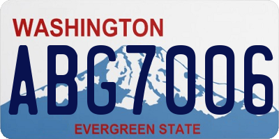 WA license plate ABG7006
