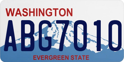 WA license plate ABG7010