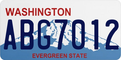 WA license plate ABG7012