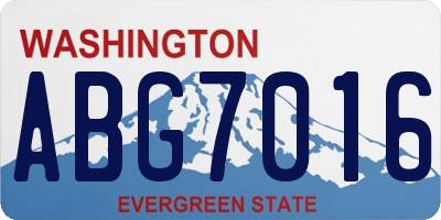WA license plate ABG7016