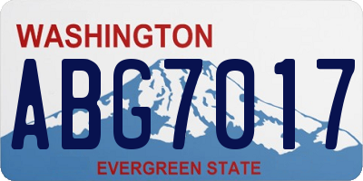 WA license plate ABG7017