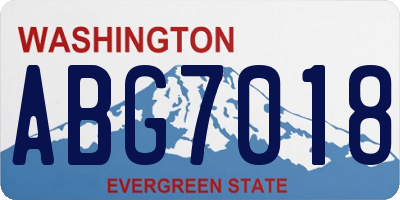 WA license plate ABG7018