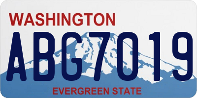 WA license plate ABG7019
