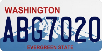 WA license plate ABG7020
